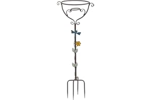 TICKCACY Metal Gazing Globe Stand, 30.7”H Garden Gazing Ball Stands for 10inch Gazing Balls, Vintage Dragonfly Gazing Ball Display Holder with Trident Base, Glass Ball Holder for Outdoor Yard Courtyard Lawn