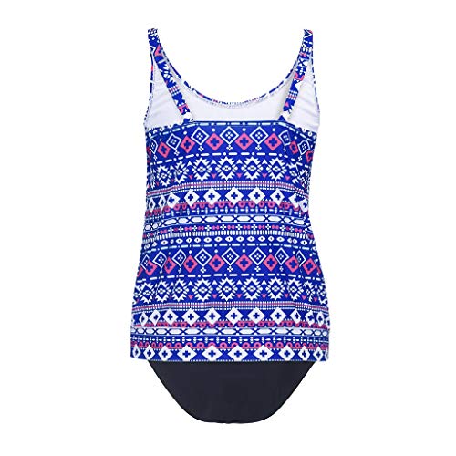 iYBUIA Women's Print Sexy Bikini Set Swimsuit Push Up Swimwear Beachwear Plus Size Blue