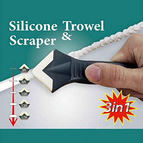 Haoguo 3 in 1 Slilcone Caulking Tools, Sealant Removal Tool with 5 Pieces Tool Kit