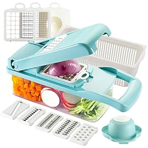 Cortador de Verdura Mandolina de Verduras Multifuncional Mandolina de Cocina Slicer Espiral Rallador de Cuchillas Acero…