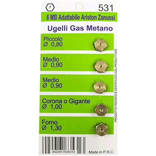 Ariston Zanussi Methane Gas Nozzles 6 MB 5 Pieces 532