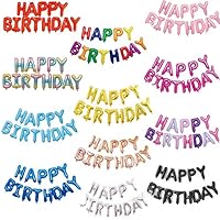 DaTun648 Happy Birthday Balloon Bunting Banner 16 Inch Letters Foil for Christmas Decoration (Size : Black)