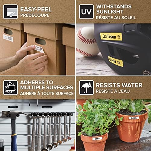 D1 étiquettes autocollantes authentiques | impression en blanc sur fond noir | 12 mm x 7 m | pour étiqueteuses LabelManager