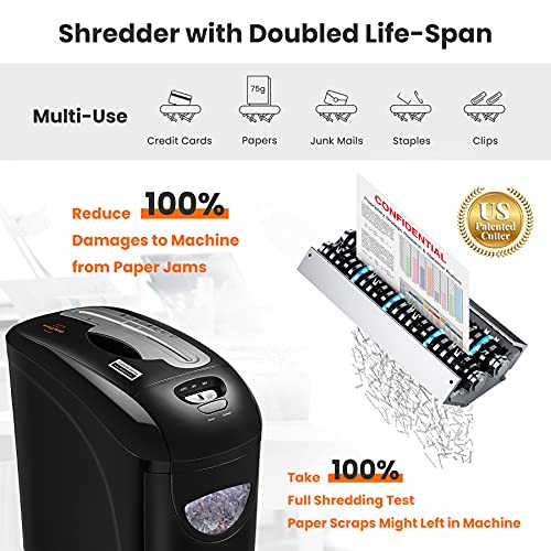 VidaTeco Micro Cut Paper Shredder, 9Sheet Small Shredder with P4