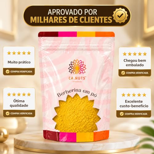Berberina em Pó Pura Berberis Vulgaris HCL Alta Concentrado | Suplemento Natural Premium (100g)