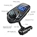 FM Transmitter, iRainy Wireless In-Car FM Transmitter Radio Adapter Car Kit with 1.44 Inch Display and USB Car Charger