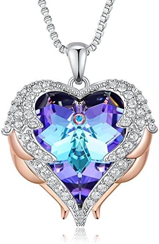 NEWNOVE Heart of Ocean Pendant Necklaces for Women Made with Swarovski Crystals