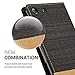 kwmobile Book Style Case for Sony Xperia M5 - PU Leather Fabric Protective Wallet Cover with Stand - Anthracite/Brown