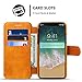 Iphone 8, 5.8 inches, Leather Wallet Phone Case Kickstand Protective Flip Cover,Yellow