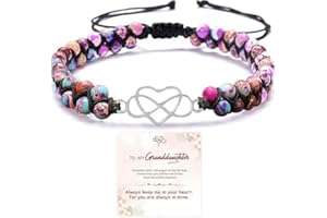 BTZY for Granddaughter for You are Always in Mine Beads“ Bracelet, Natural Emperor Jasper Stone Beaded Wrap Bracelet Duoble Layer for Mind Peace,Bracelet for Granddaughter