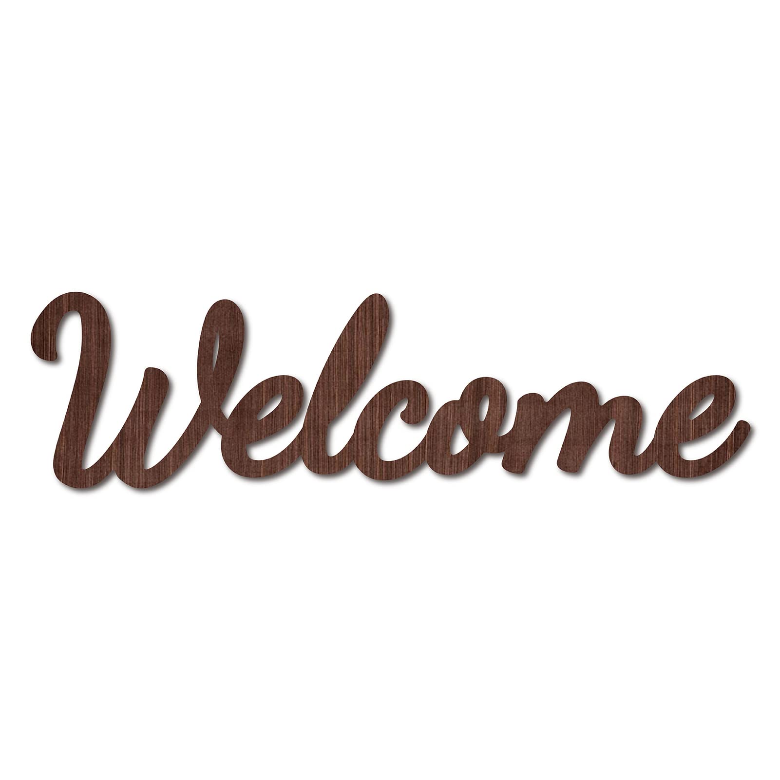 CREATCABIN Wood Sign Wall Art Welcome Letter Sign Laser Cut Words Decorative Wall Sculpture Hanging Decor Unfinished For Housewarming Door Wall Room Decoration Brown 11.9 x 3.2inch