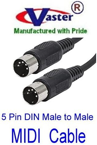 SuperEcable MIDI Cable - 5-Pin DIN to 5-Pin DIN MIDI Cable 15 Ft