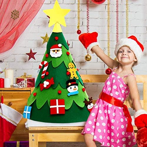 Artifi 3D DIY Felt Christmas Tree Set with 26 Detachable Ornaments for Toddler Kids, Set, Entertaining, Fun and Engaging