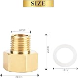 oumuik Brass Reducer 1/4" to 3/8" External Male Female Extension Fittings 2pk view 7