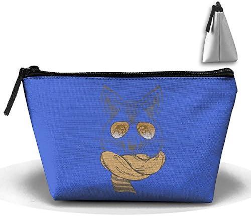 Cat Sir Trapezoid Travel Bag Portable Storage Pouch Makeup Waterproof Toiletry Cosmetic Bags Brush Zipper Wallet Hangbag Pen Organizer Carry Case Wristlet Holder