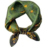 ANDANTINO 100% Pure Mulberry Silk Small Square Scarves -21'' x 21''- Digital Printed Neckerchief &ndash;Women Men Lightweight Scarf