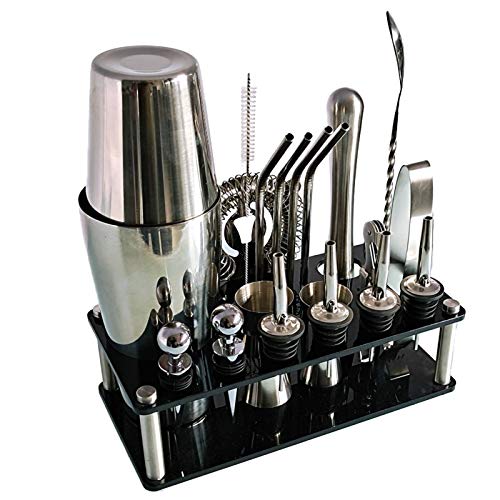 Cocktail-Barkeeper-Set, Barkeeper-Set, 20-teilig, Boston-Cocktail-Shaker, Acryl-Halter für gemischte Getränke, Martini… – Bild 4