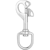 Cyrank Stainless Steel Hook Snap, 95mm Eye Snap Hook Stainless Steel Single Ended Clips Marine Grade Single End Diving Clips for Scuba Accessory