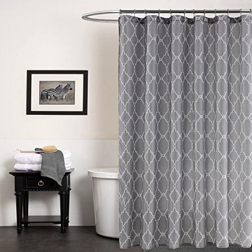 Shower Curtain Geometric Patterned Waterproof Water Repellent Antibacterial Durable Mold &amp; Mildew Resistant Non-Toxic Eco-friendly 70x79 inch Bathroom Decoration Gray