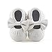 DELEBAO Infant Toddler Baby Soft Sole Tassel Bowknot Moccasinss Crib Shoes (6-12 Months, White)