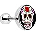 Body Candy Stainless Steel Flowering White Sugar Skull Tragus Cartilage Earring 16 Gauge 1/4