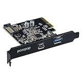 dodocool PCI-E Express Card with USB 3.1 and Type-C Ports 15-Pin ConnectorSuperSpeed Gen II (10 Gbps) for Windows 7 / 8 / 8.1 / 10 Linux Kernal