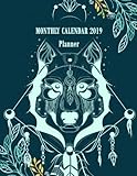 Monthly Calendar 2019 Planner: Blue Dog Cover, Daily journal Planner,12 Months Calendar,schedule pla by Windblown Planners