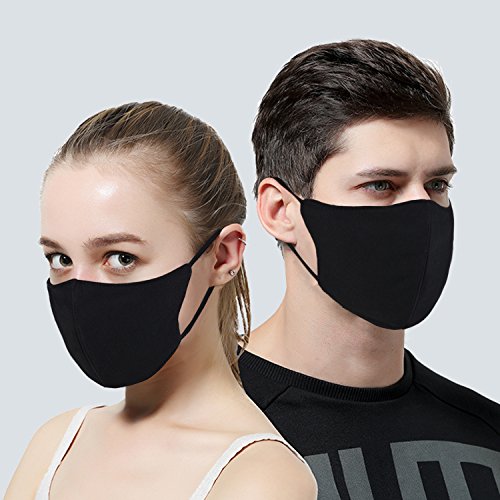 Aniwon 3 Pack Unisex Mouth Mask Adjustable Anti Dust Face Mouth Mask,Black Cotton Face Mask for Cycling Camping Travel - Thumbnail 7
