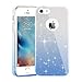iPhone 6 Plus Case,Inspirationc 3 Layer Hybrid Semi-transparent Soft Bling Crystal Diamond Cover Case for iPhone 6 Plus/6S Plus 5.5 Inch--Silver and Blue