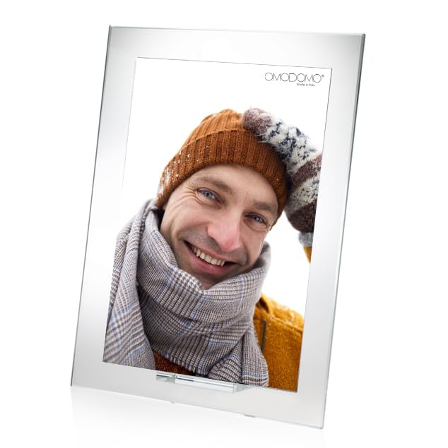 OMODOMO - Crystal Picture Frame 8x12 inch Made in Italy, "Ice" Model.