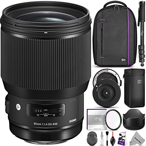 Sigma 85mm F/1.4 DG HSM Art Lens For Nikon F Cameras W/Sigma USB Dock & Advanced Photo And Travel Bundle