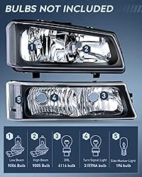 Nilight Headlight Assembly for 2003 2004 2005 2006