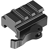 LONSEL Picatinny Riser Mount, Low Profile Rail Riser Mounts Adaptor with QD Lever Lock Quick Release & 3 Slots Picatinny Rails for Scope Rings Optics Sights, 1/2" H x 1.57''L