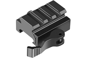 LONSEL Picatinny Riser Mount, Low Profile Rail Riser Mounts Adaptor with QD Lever Lock Quick Release & 3 Slots Picatinny Rails for Scope Rings Optics Sights, 1/2" H x 1.57''L