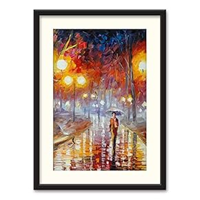 Black Framed Canvas Wall Art Oil Painting Scenery Home Artwork Decoration for Living Room, Bedroom - 23x31 inches