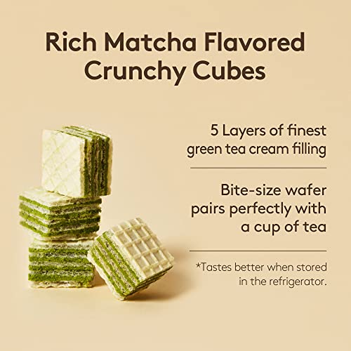 OSULLOC Green Tea Wafers Cookies (3.52oz, 100g) Korean Matcha Flavored Snacks Asian Snacks