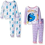 Disney Girls' Finding Dory Toddler 4-Piece Pajama Set