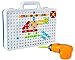 Drill & Build Toy STEM Set Creative Educational with Real Toy Drill - Construction Game Mosaic Design Building Toys Tool Kit for Kids and Toddlers