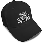 Custom Baseball Caps for Men & Women Embroidered Scotland Flag Scottish Black Embroidery Acrylic