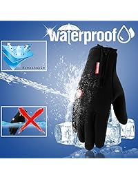 Venoro Guantes cálidos de invierno, pantalla táctil, resistente al viento, resistente al frío, gruesos, térmicos, al aire libre, conducción, ciclismo, esquí, guantes para mujeres y hombres