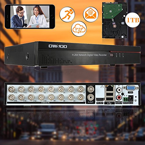 OWSOO 16CH Full 960H/D1 H.264 HDMI P2P Cloud Network DVR Digital Video Recorder with 3.5'' Inch 1TB HDD