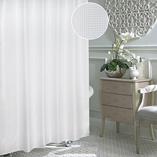 Eforgift Extra Long Shower Curtain for Home/Hotel, Water Proof and Mold-Free Polyester Fabric Shower Curtain Classical White Color with Rust Proof Metal Grommets, 72 x 86 inches