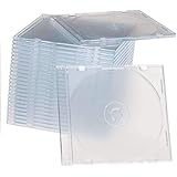 Maxtek Ultra Thin 5.2mm Slim Clear CD Jewel Case with Built in Frost Clear Tray, 100 Pack.