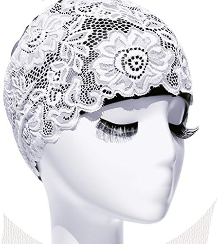 Adult Length PU Waterproof Lace Cap Length Of Professional Swimming Cap (Black)