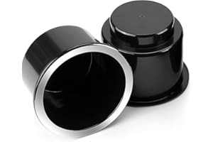 JoyTutus Cup Holder Insert 2pcs for RV Boat Car Couch Golf Cart, Elegant Chrome, Large Plastic Universal Drop in Cup Holder f
