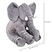 Elephant Stuffed Plush toy Cushion Cute Animals Cushion for Children's Gifts 40cm37cm25cm (Small, Gray)