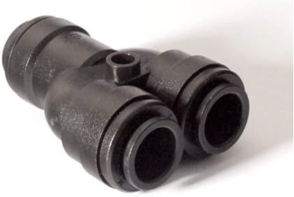 John Guest 12mm Two Way Divider Y Pushfit PPM2312W 2 Pack Black