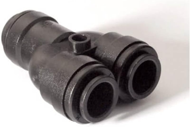 John Guest 12mm Two Way Divider Y Pushfit PPM2312W 2 Pack Black