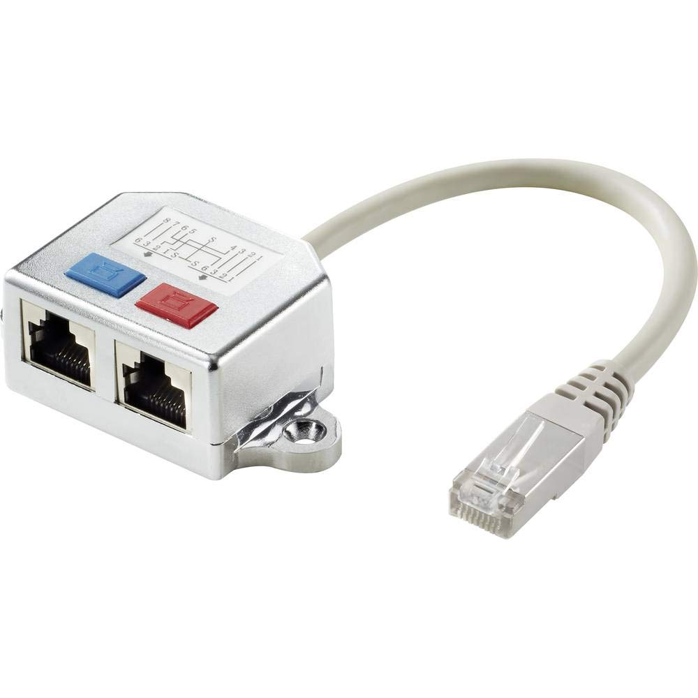 Renkforce RJ45 Network T-Adapter CAT 6 [2x RJ45 Socket - 1x RJ45 Plug] 15.00 cm Metal