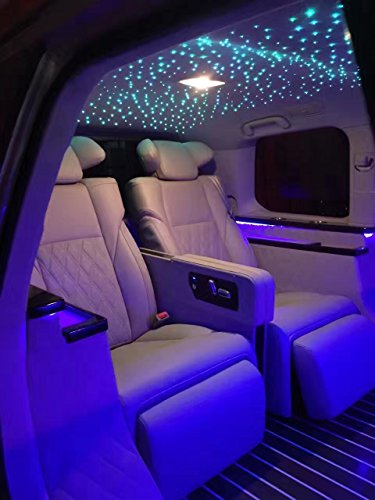 Car Use 16W RGBW LED Fiber Optic Light Star Ceiling Kit, 28 Keys Sound Sensor Music Mode Remote 9.8ft/3m Long 0.03in/0.75mm 0.04in/1mm 0.06in/1.5mm 335PCs
